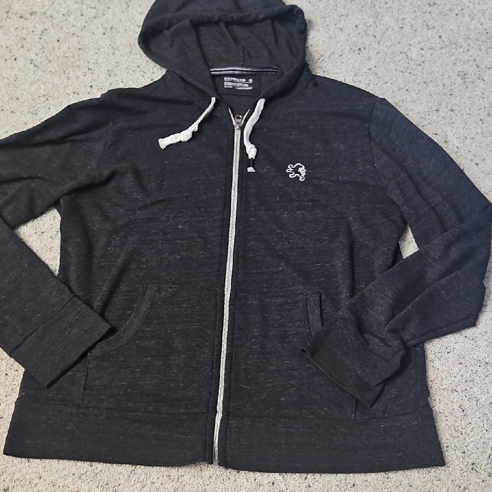 Express Charcoal Zip-Up Hoodie